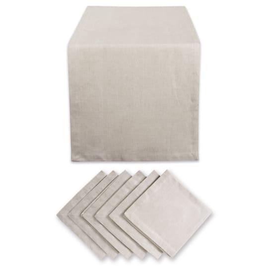 DII® Solid Chambray Table Runner & Napkins Set